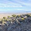 Las Vegas can be seen as we head toward the summit.