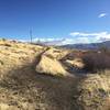 Sharp bend in the Upper Loop trail. Continuing west up the trail takes you up onto the Ballardini Ranch Spur