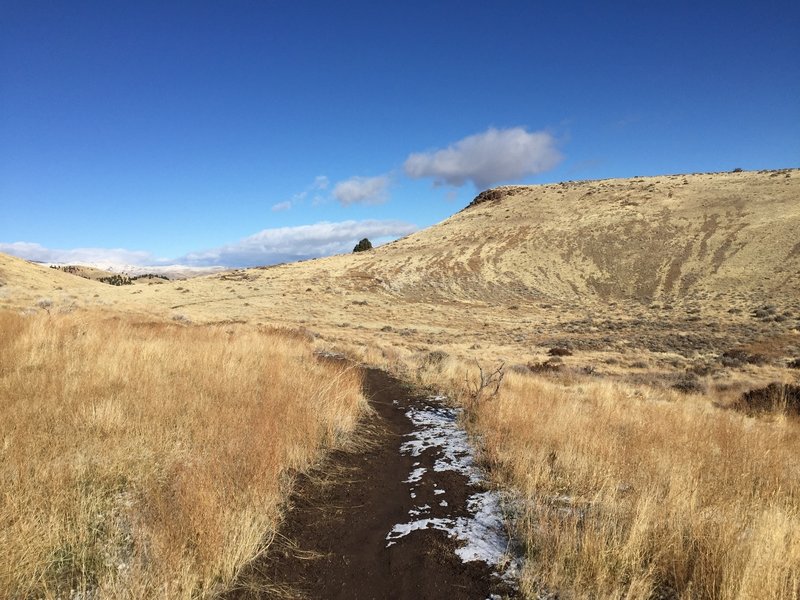 Interesting topography traversing along a high valley