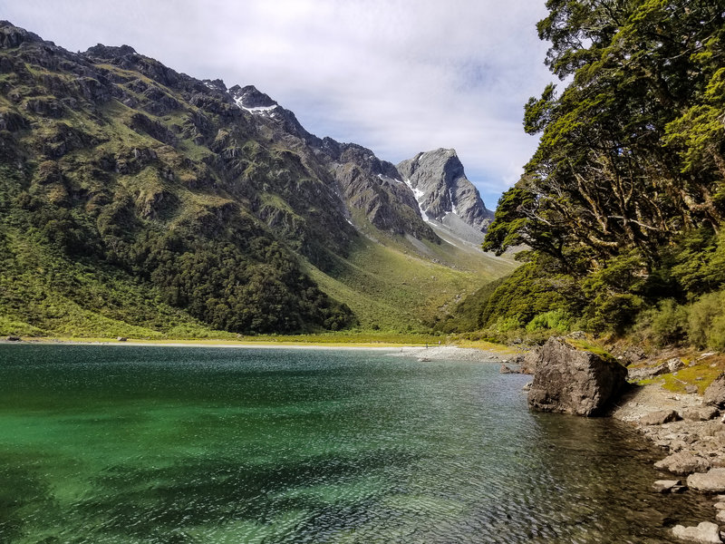 Lake Mackenzie and the green slopes of Ocean Peak