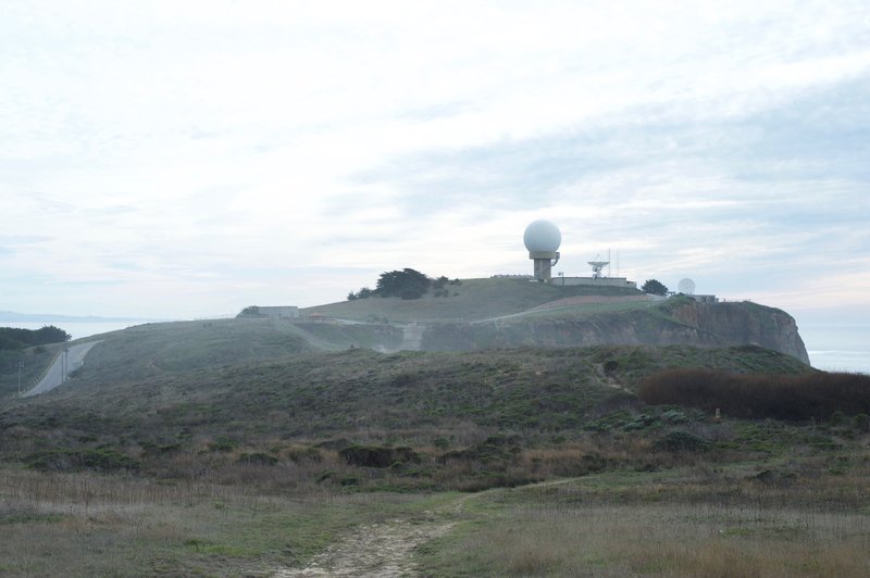 The Pillar Point Air Force Station sits on the bluff in the distance.
