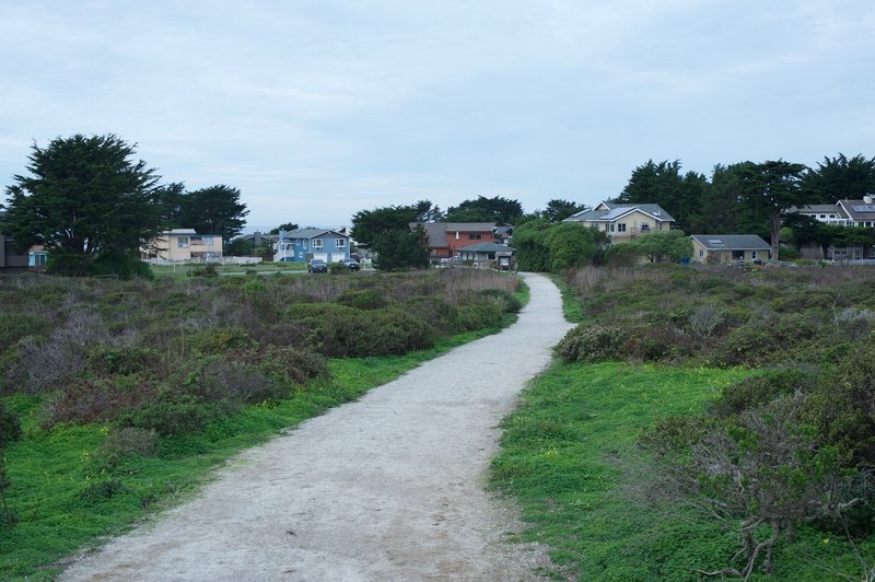 Looking back toward the parking lot on Bernal Ave.   You can see the homes of Moss Beach in the area.