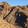 Looking north over one of the major switchbacks faced along this trail.