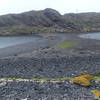 From the gravel bar forming the "H"