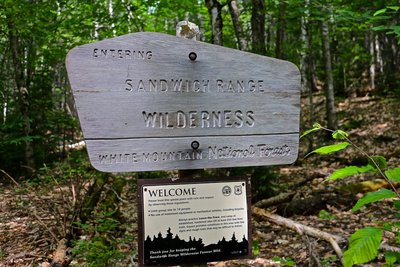Sandwich Range WMNF entrance sign