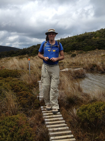 Hiker at Lake Surprise