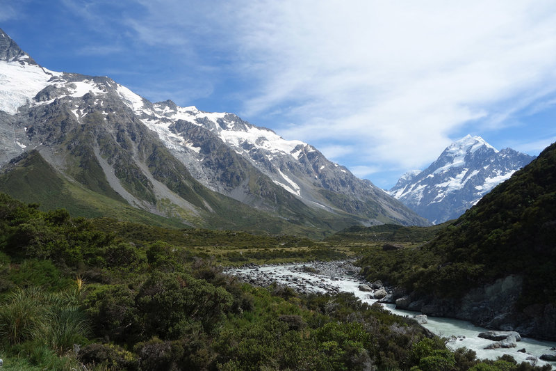 Hooker Valley with Mt. Cook at the right