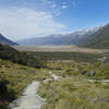 Mt. Cook valley viewed from the Tasman Lake Track