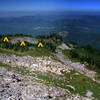 The view (and possible campsites) on upper Yocum Ridge