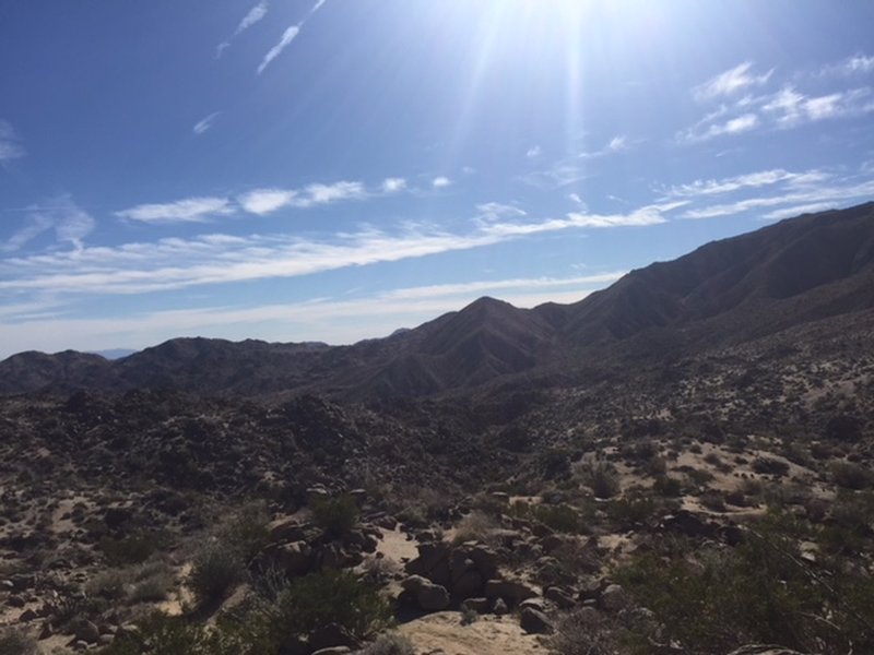 Looking southeast over the rocky terrain you'll encounter. This is an area that is void of cell phone service.