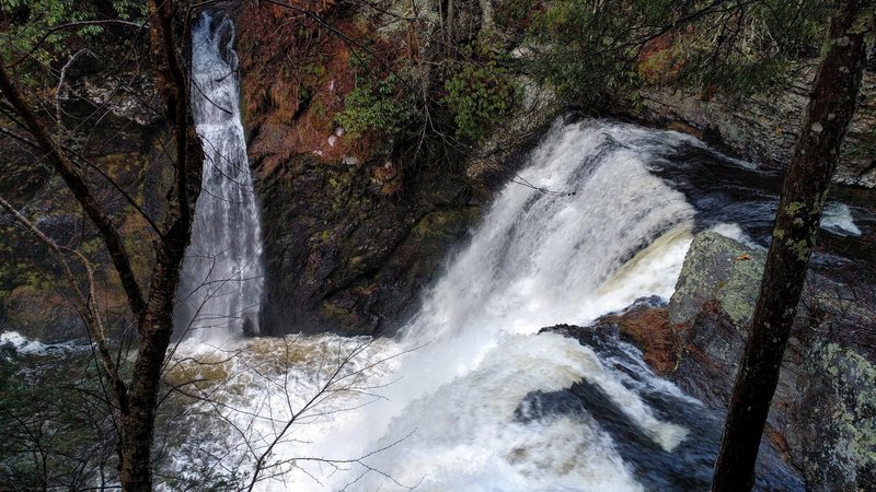 The lower observation point of Raymondskill Falls - the tallest waterfall in Pennsylvania.