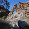 Blue window in the rocks