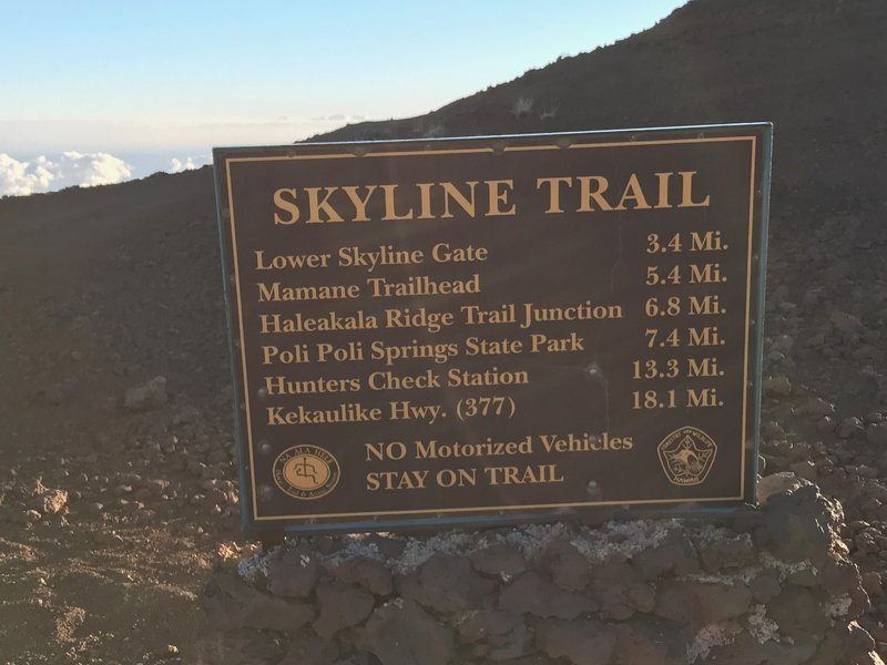 Optional routes from the bottom of the Skyline Trail