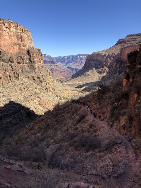 Roughly 3 miles into Bright Angel Trail