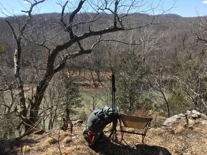 Stopped for a view and a snack.