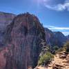 Angels Landing in Zion National Park- razor-back ridge across to final summit.