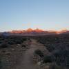 Sunset on trail to Plateau Point