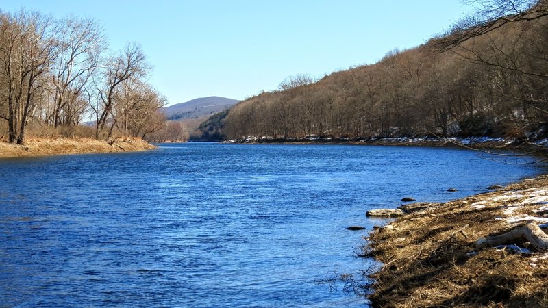 Before heading up Copper Mine trail, be sure to take a moment to view the Delaware River, right off the trailhead parking area.