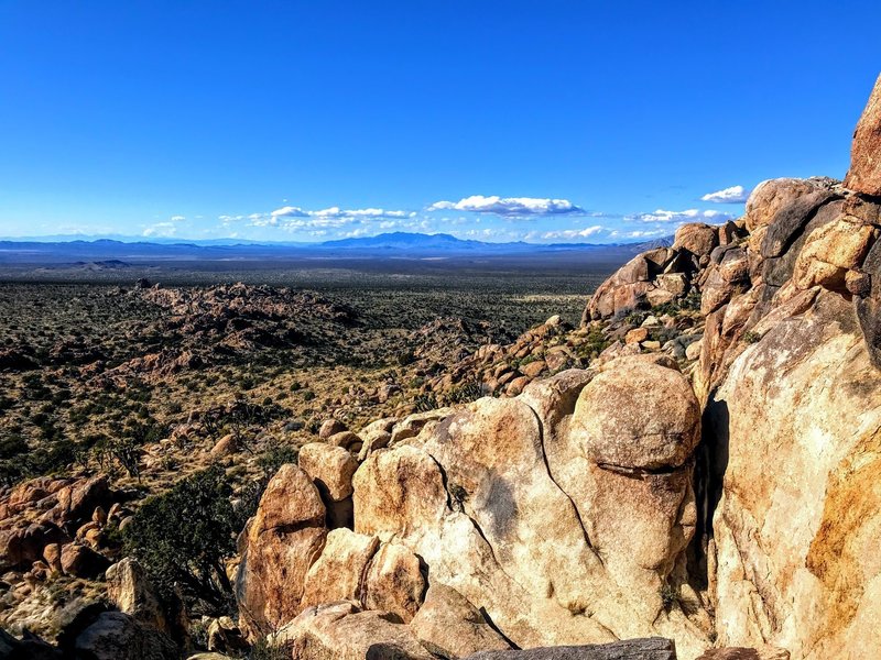 Looking down from the summit of Teutonia Peak