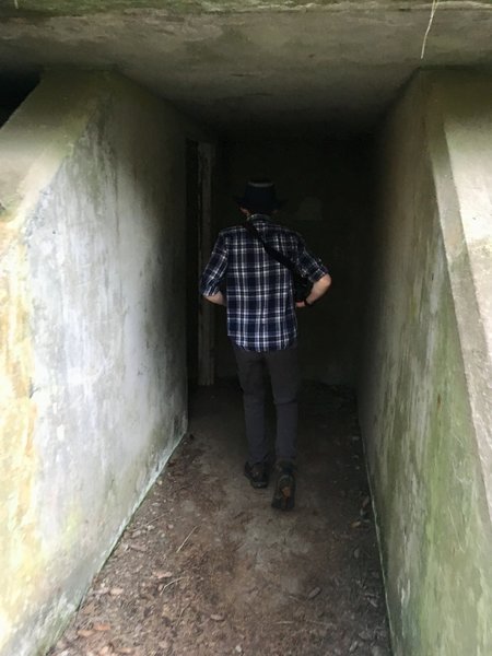 Looking at the entrance to a FC (Fire Control) or BC (Battery Control) Station on the bluff.