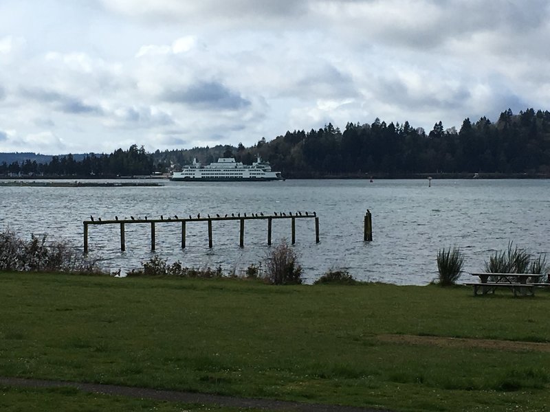 Passing ferry views from the Fort Ward Main Loop