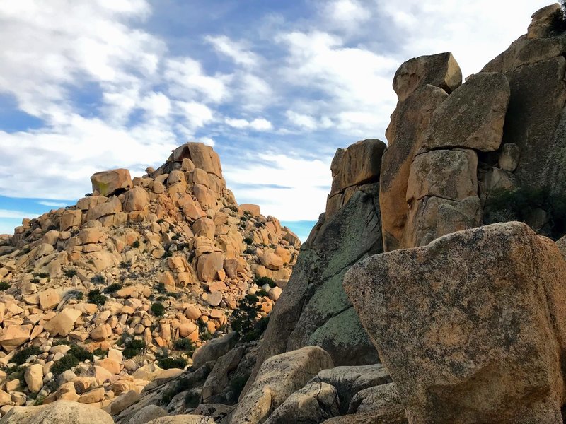 Tall rock formations in the Valley of the Moon