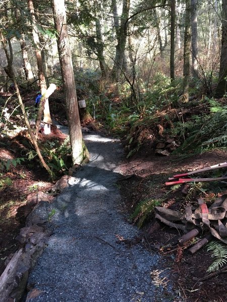 The trail after it has been graveled.