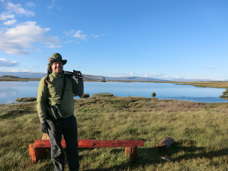 Eric with Flamingos in El Calafate