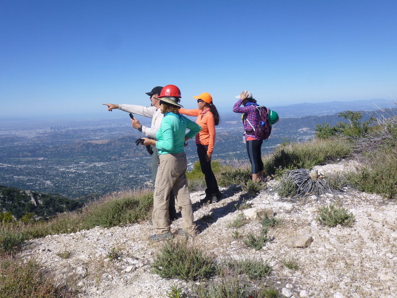 Top of Bear Canyon Trail with views of Los Angeles