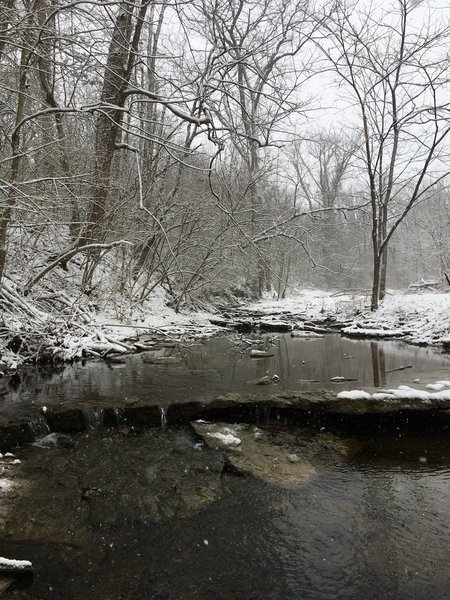 One of the several small waterfalls at the North Nature Trail