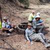 Happy hikers lunching at Kent Spring