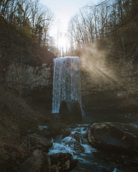 The second of three waterfalls that can be seen just off the trailhead for the West Rim Loop trail. This one can be seen when hiking down into the gorge trail.