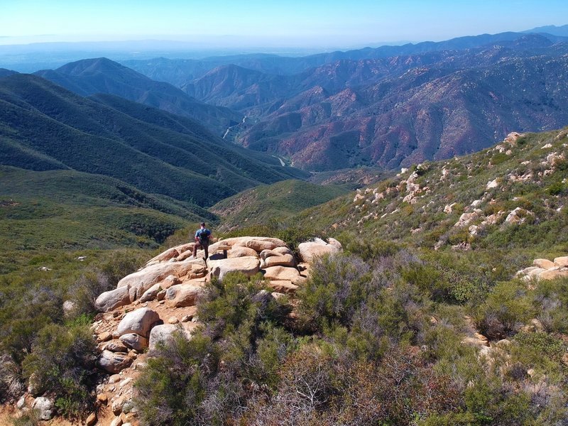 Taking in the view on the peak