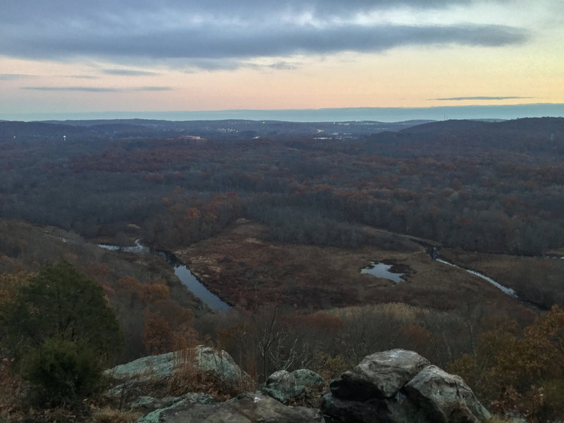 Panorama from trail at sunset