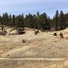 The barns and coral at the fork of Black Bear and Werley Ranch Trail