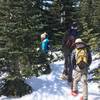 Snowshoeing along.