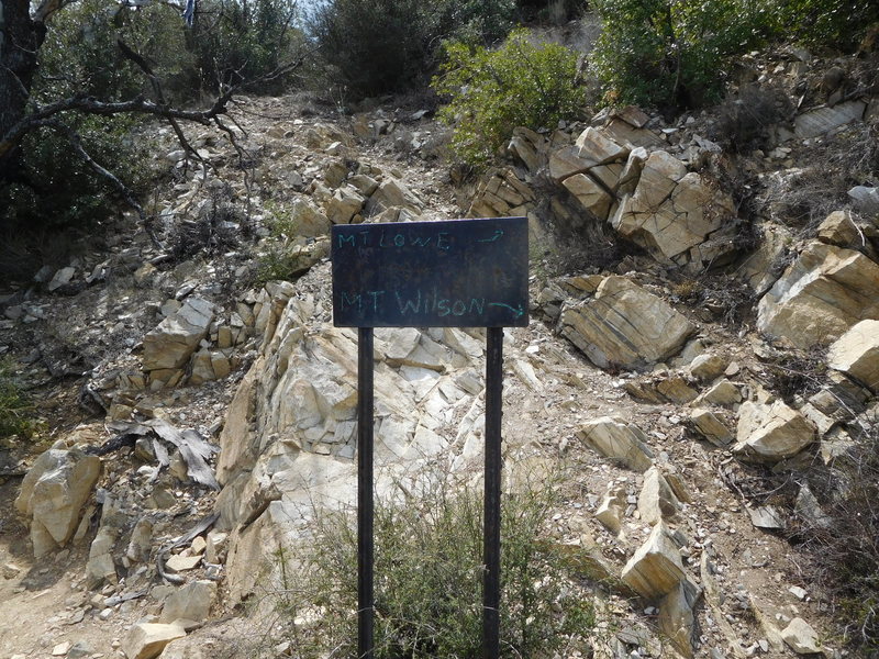 Mt. Lowe East and Upper Sam Merrill Trail junction.