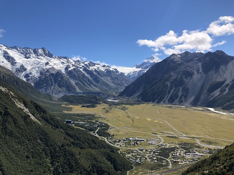 View of Mt Cook and valley from Red Tarns.