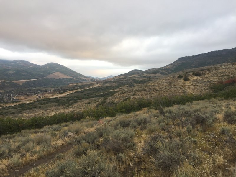 A view of the Riverview Trail heading north