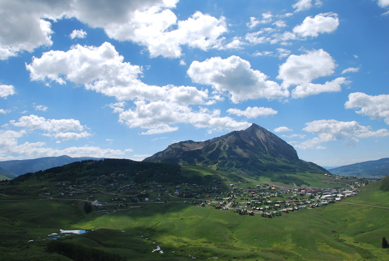 The view of Mt. Crested Butte from one of the scenic overlooks on the Snodgrass Trail.