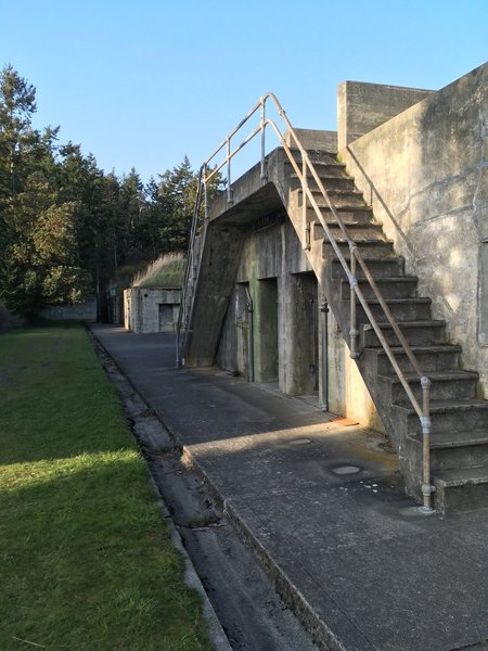 Stairs up to the top of the battery.