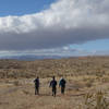 Hikers crossing the desert to Fonts Point.