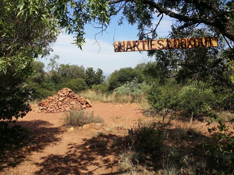 A view of the beacon at the Hartebeespoort dam lookout point.