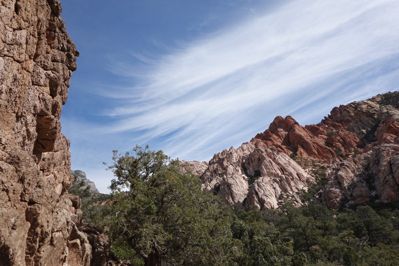 Streaky clouds over the White Rock Loop