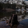 Lily Lake looking out to Keith's Dome, hazy early afternoon. Taken at Glen Alpine Trailhead.