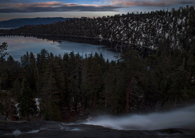 Cascade Lake and the Surrounding Forest Below the Cascade Falls Trail, Lake,  Tahoe, California, USA Stock Photo