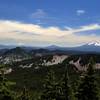 Looking south toward Mount Shasta on the horizon and Mount McLoughlin on the right