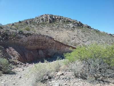 View of little Tin Mine Hill from trail.