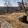 A distant, early spring glimpse of Little Long Pond just off Dunning Trail in Harriman State Park