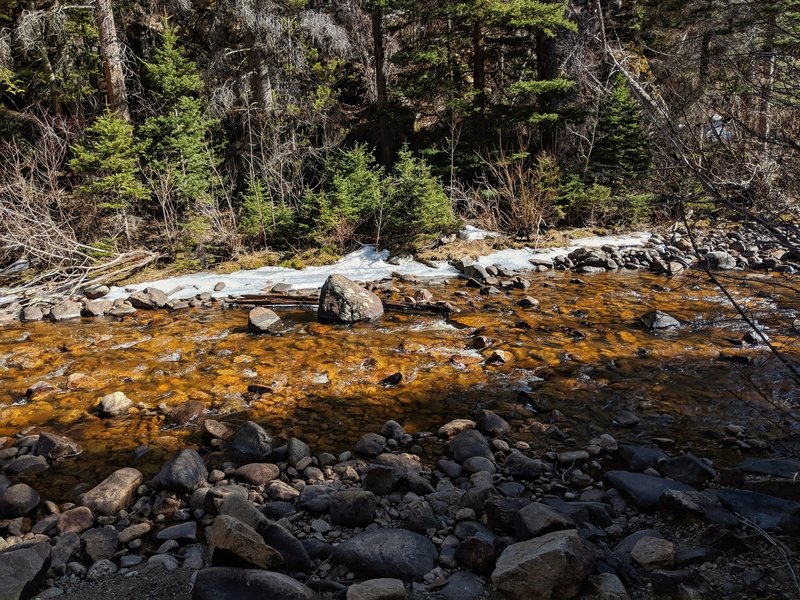 Snow melt is slowly strengthening this river